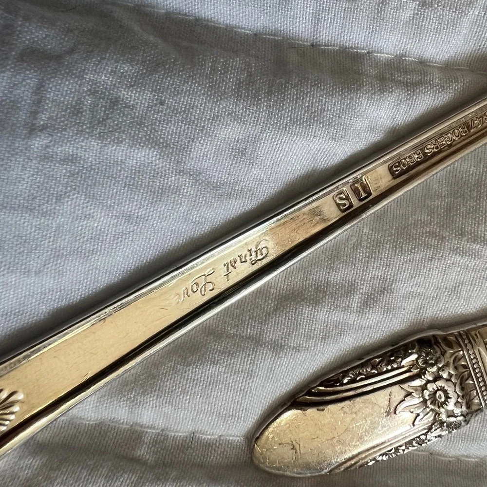 1847 Rogers Bros First Love Silverplate Flatware Set 56pc with Wood Chest Box